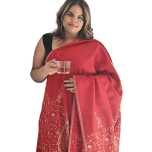 Ofculturz Royal Crimson Embroidered Fine Wool